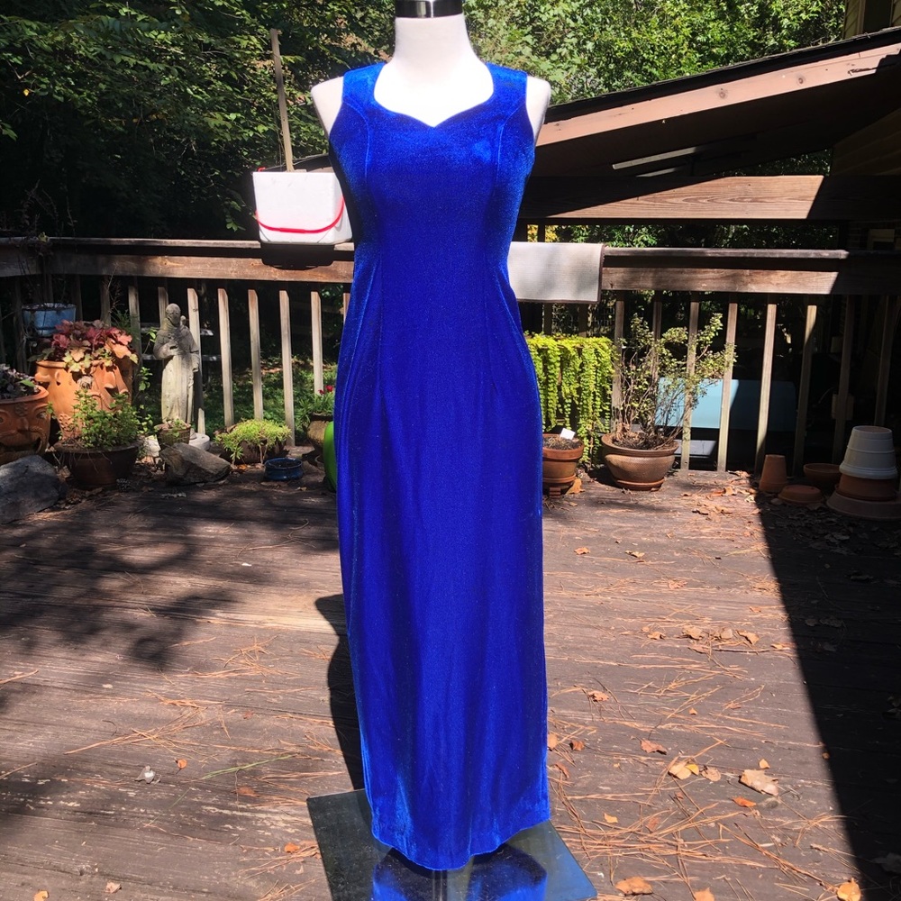 Blue velvet dress